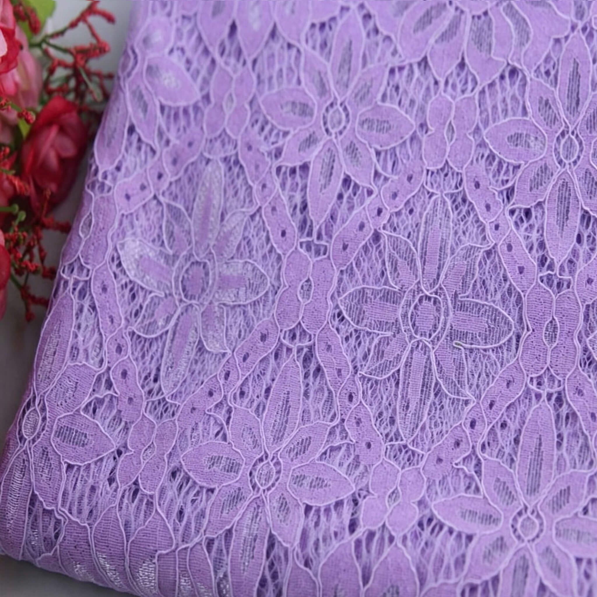 Tablecloth Nylon Warp Knit Lace Fabric Wholesale Supplier 7